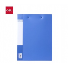得力（deli）a4文件夹夹板 单夹收纳册活页资料夹资料册竖式合同夹子朗诵稿夹会议夹 学习办公用品PE147灰蓝